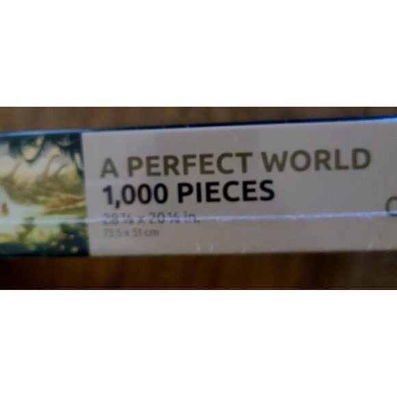 A PERFECT WORLD 1,000 PIECES PUZZLE BRAND NEW, ADAM & EVE, DINOSAURS - Picture 3 of 3